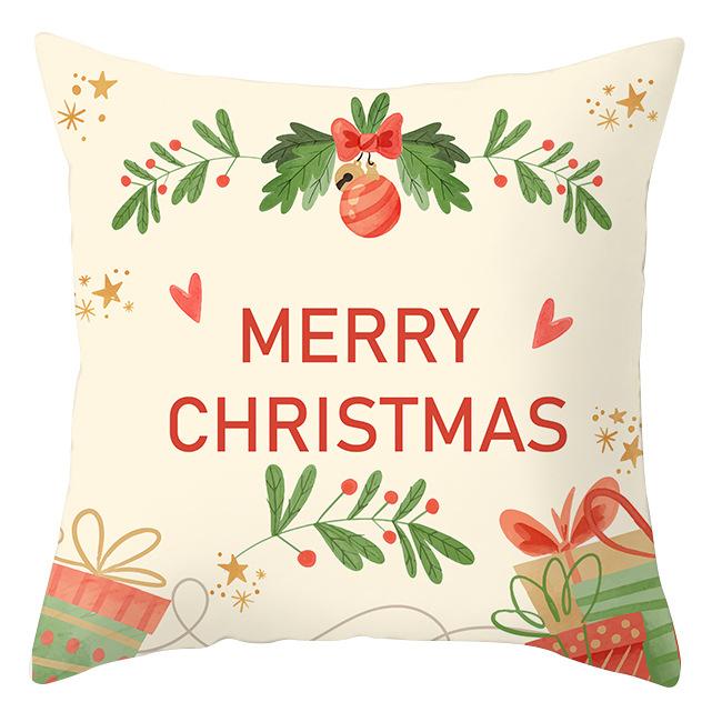 Cross-border Wholesale Christmas Pillow Covers Printed Holiday Sofa Car Pillow Waist Back Cushion Cover