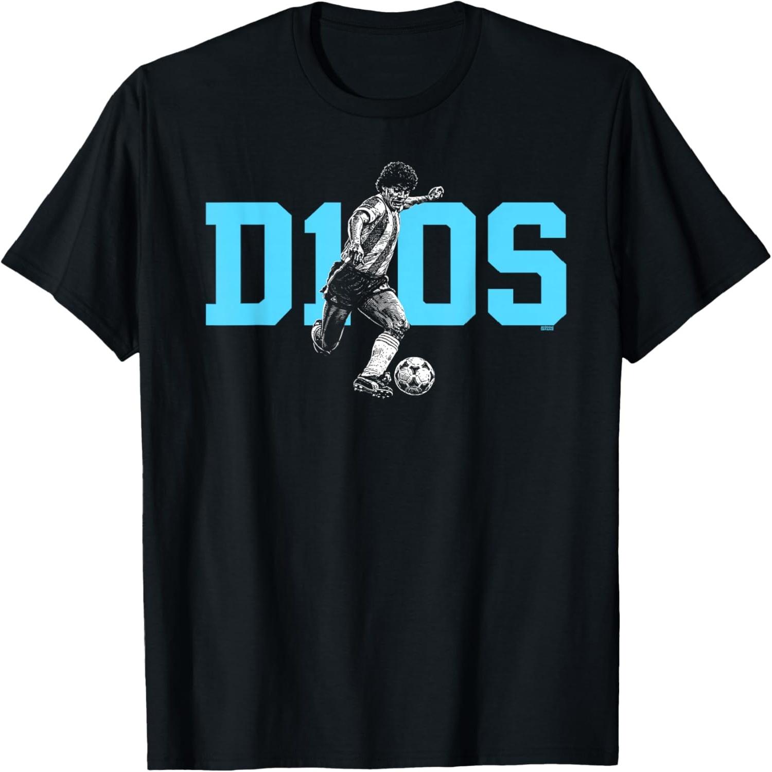 Diego Maradona D10S La Mano de Dios Retro Soccer Legend T-Shirt S