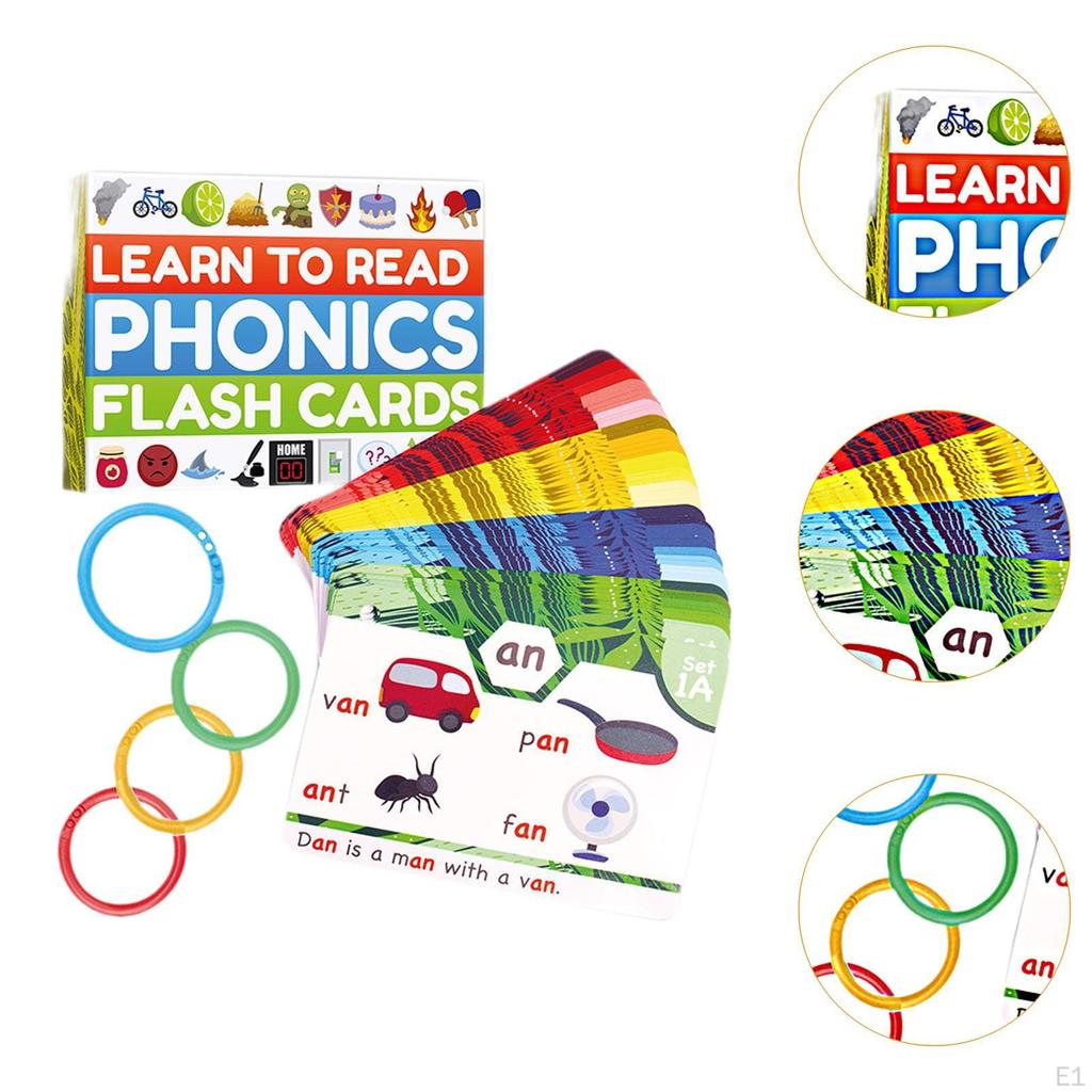 Phonics Flash Cards Montessori Toy Elementary Early Educational for 1-6 Year Old Boys and Girls