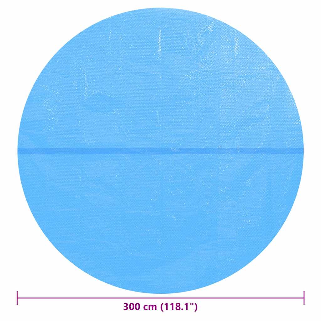 vidaXL Treibende Runde PE Pool-Solarplane 300 cm Blau
