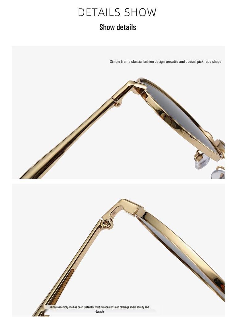 Retro kovové sluneční brýle s malým rámečkem: Styl Old Money, High-End Móda z Hongkongu pro Muže a Ženy