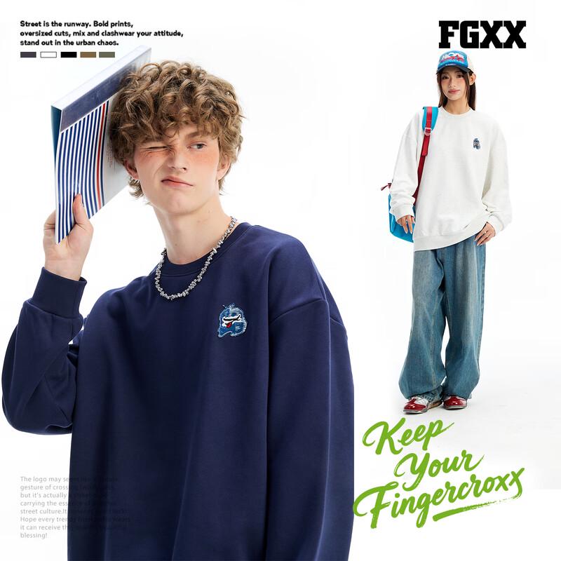Fingercroxxit Unisex Street Style Round Neck Long Sleeve Sweatshirt