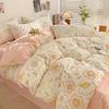 Washed Cotton 4Pcs Dormitory Small Fresh Naked Sleeping 3Pcs Double-Layer Yarn Bed Sheet Quilt Cover