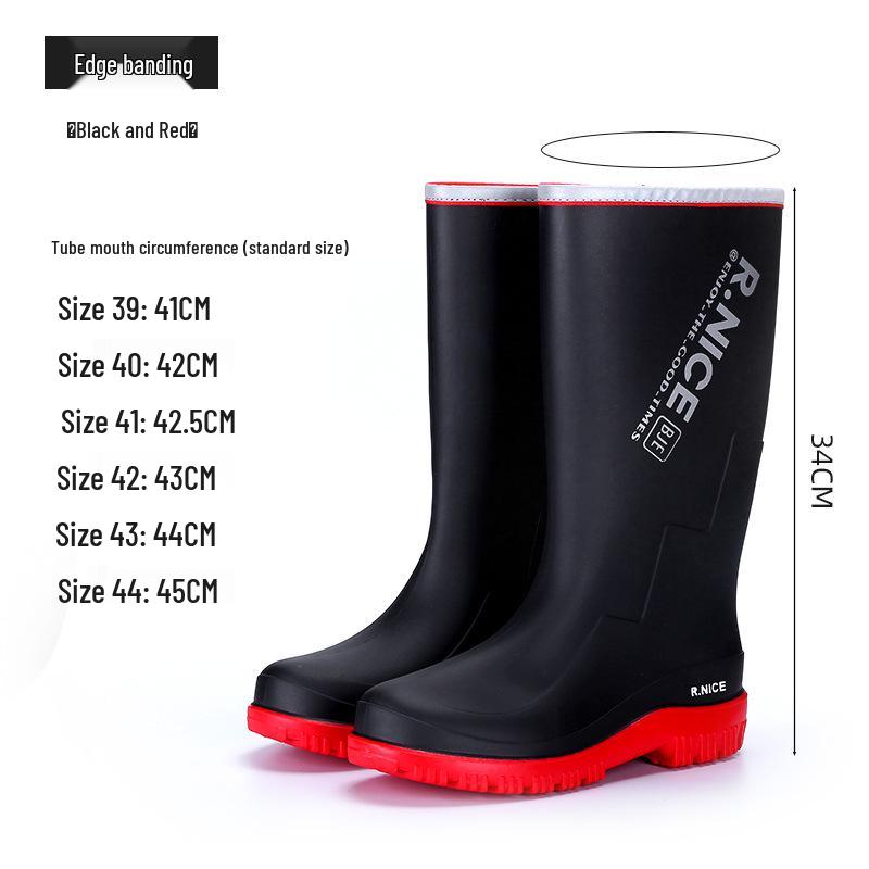 

Men s British-Style Non-Slip Warm Rain Boots - 2024 Korean-Inspired Comfortable Long Boots 43