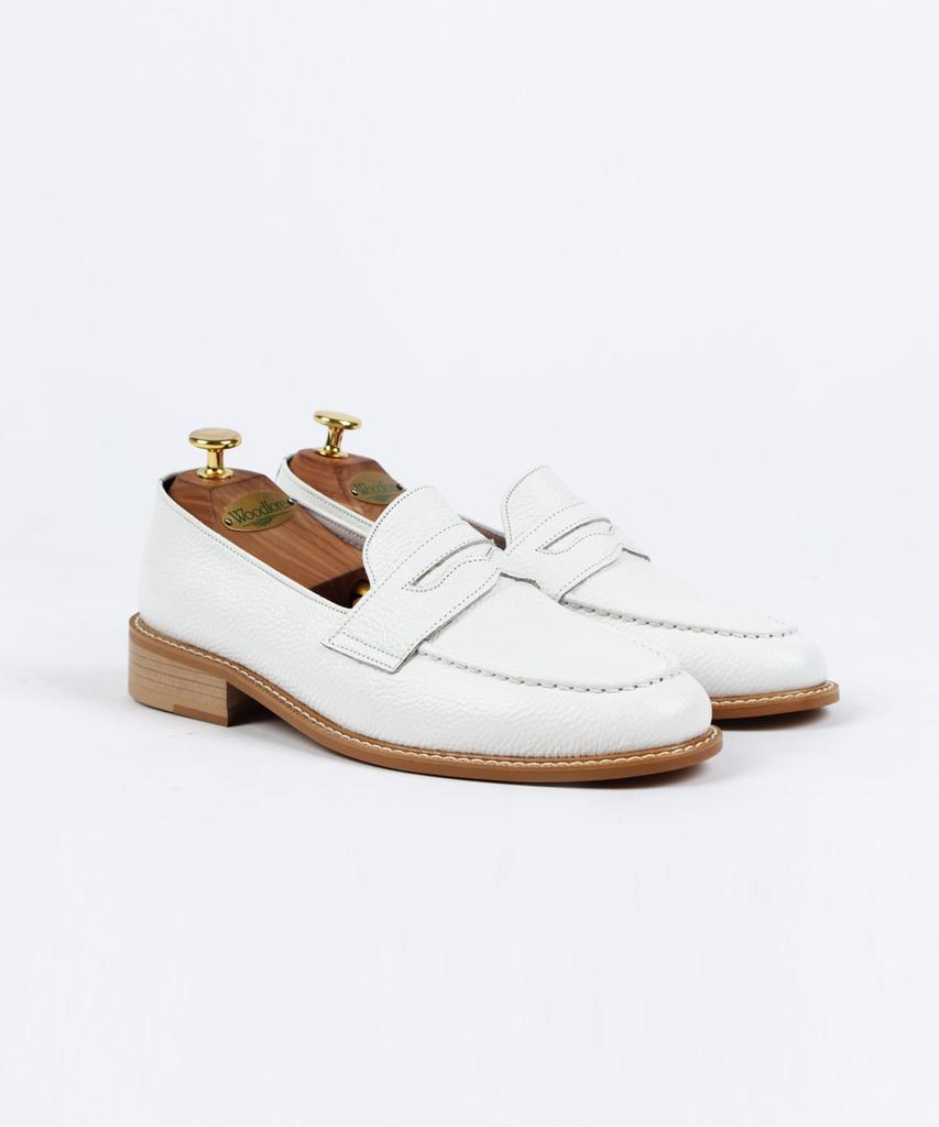 Custommood Reimi Ople Cowhide Penny Loafers (Ople White)