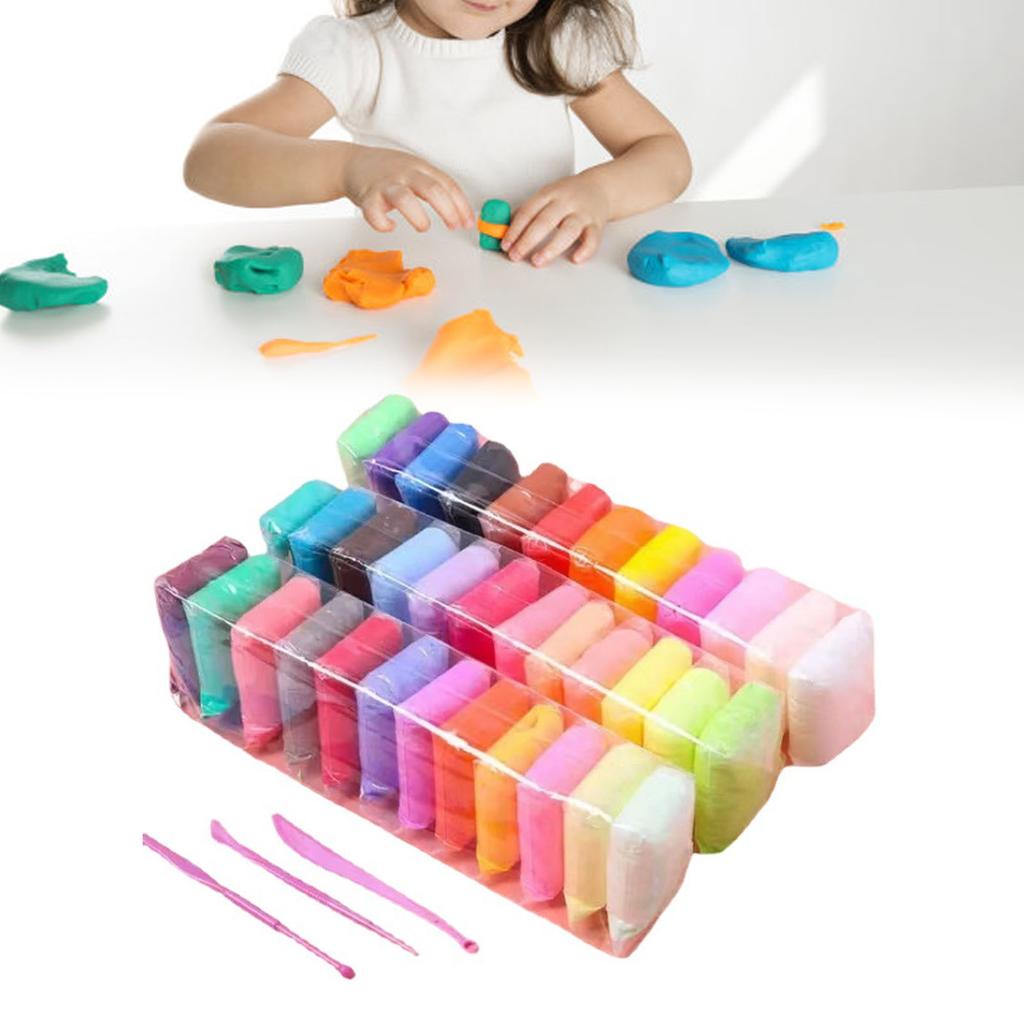 DIY Clay 36 Bright Colors Lightweight Flexible Soft Easy to Dry Modeling Clay Kit Child Gift