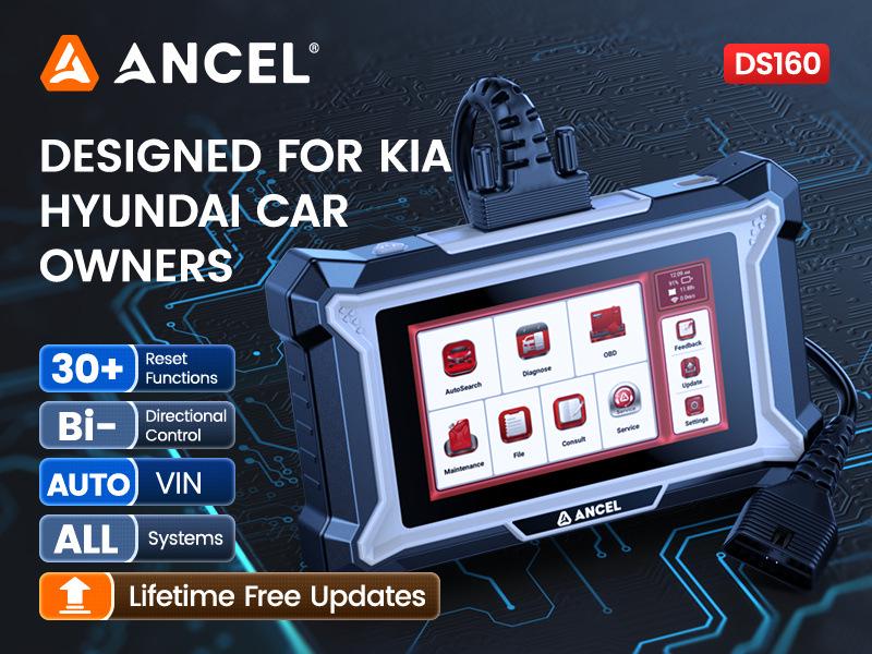 ANCEL DS160 OBDII Diagnostic Tool - All System Car Maintenance Version