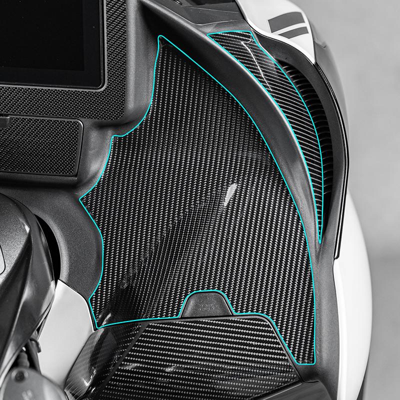 For Motor Bike ZONTES 350E Motorcycle Carbon Fiber Stickers Fairing Kits Pasted On Bike Plastic Area Accessories Refit Decals