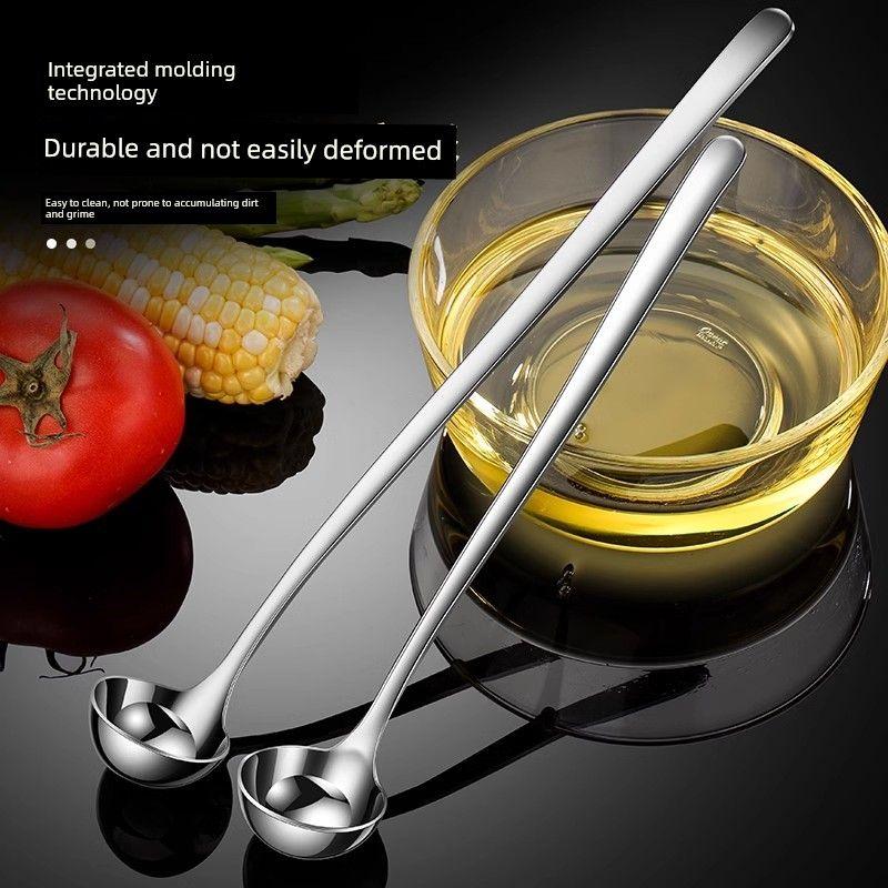 Long-Handled 304 Stainless Steel Spoon for Home Use, Seasoning Spoon, Honey Spoon, Oil and Wine Measuring Spoon, Kitchen Spoon, Condiment Spoon