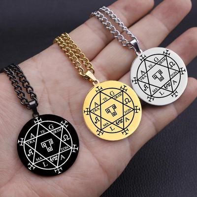 Collana con Ciondolo Asterion Sigillo di Salomone in Acciaio Inossidabile
