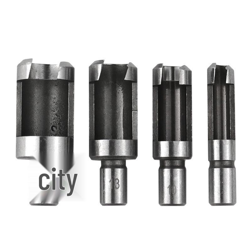 Carbon Steel Cork Cutter Woodworking Drill Bit for Enlarging Holes, Cylindrical Tenon, and Wood Plug with Round Shank