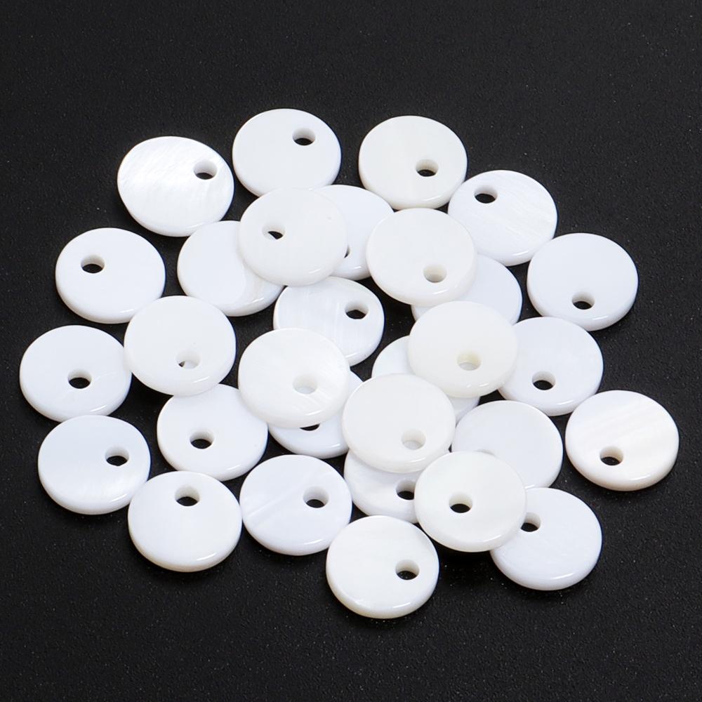 5-30pcs/lot 8-30mm Natural Shell Disc Pendant White Flat Round Charms For Jewelry Making DIY Handmade Necklace Earring Accessory