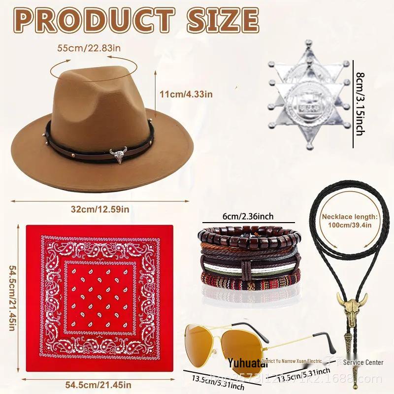 Halloween Cowboy Costume Kit for Hippie Disco Parties