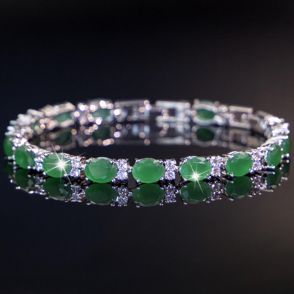 Multi-Colored, Summer Accessories Simple Crystal Colored Zircon Bracelet Does Not Fade Women'S Jewelry Colored Treasure Bracelet