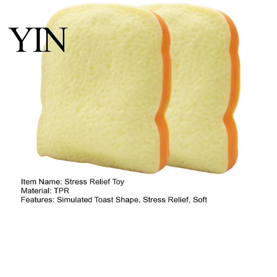 Anxiety Relief Gadget 1/2Pcs Simulated Toast Stress Toy, Sliced Bread Squeeze Sensory Fidget Toy Soft Stretchy Fake Food for Kids Teens Adults