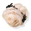 French Satin Camellia Large Hair Claw Clip - Elegant Floral Accessory