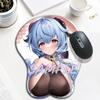 Genshin Impact Ganyu 3D Oppai Mouse Pad Big Sexy Gamer Anime Cute Wrist Rest Silicone Gel Mat Boobs Mousepad