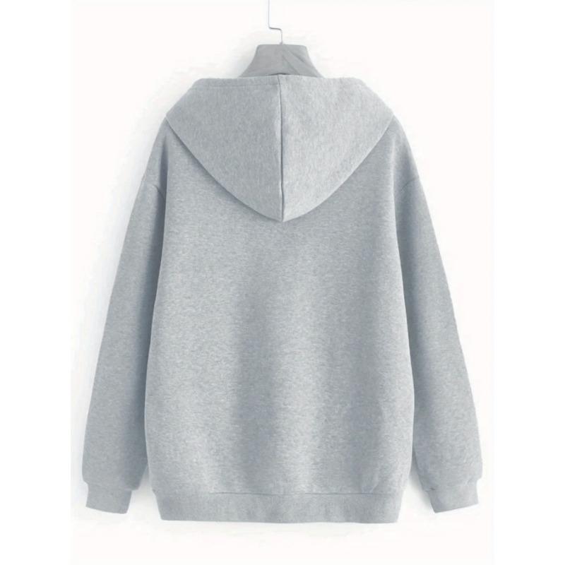 Womens Print Hoodie - Fashionable Solid Color with Adjustable Drawstring Hood Roomy Kangaroo Pocket Sweatshirt Hoodies Sweatshirts Women’s