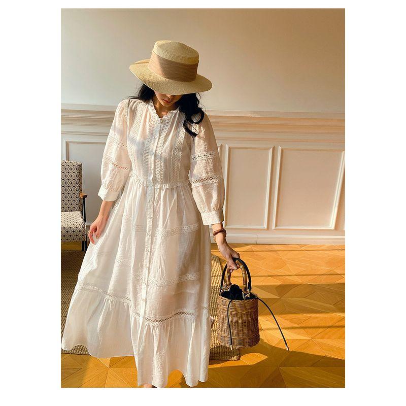 

FindIt Экспорт Французский Романтический Стиль Белый Комплект из 2 Предметов Западный Классический Дизайн Элегантное Кружевное Длинное Платье для Леди Rice White S