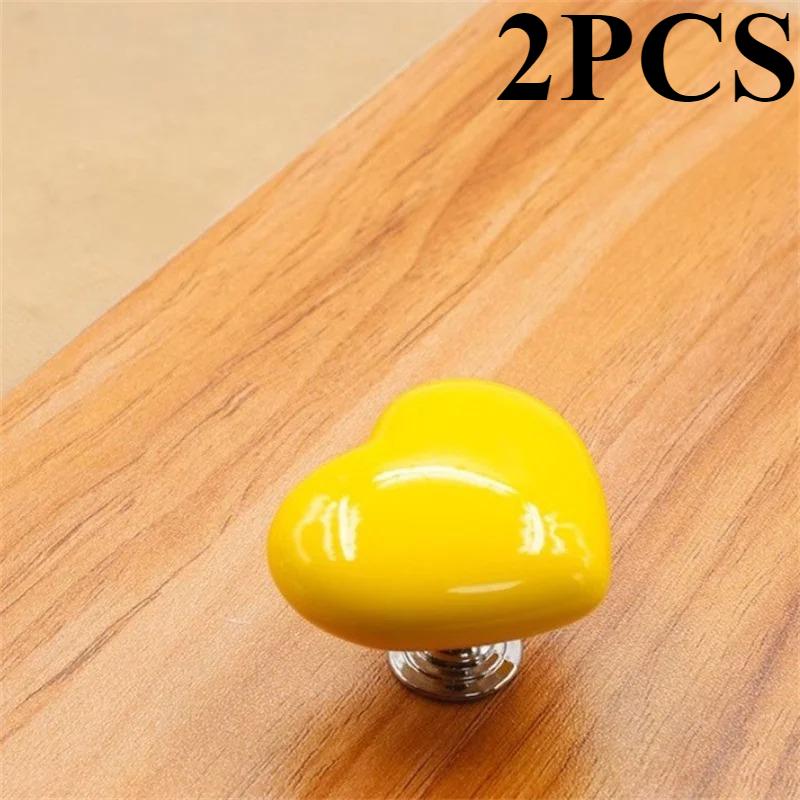 10pcs/2pcs Colorful Heart Shaped Toilet Press Button Water Tank Push Switch Nail Art Assistant Cabinet Door Drawer Handle
