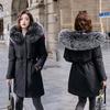 Doublure de fourrure d'hiver veste chaude femme nouvelle mode manteau femmes manteau d'hiver ceinture femmes Parka chaud à capuche veste d'hiver femmes