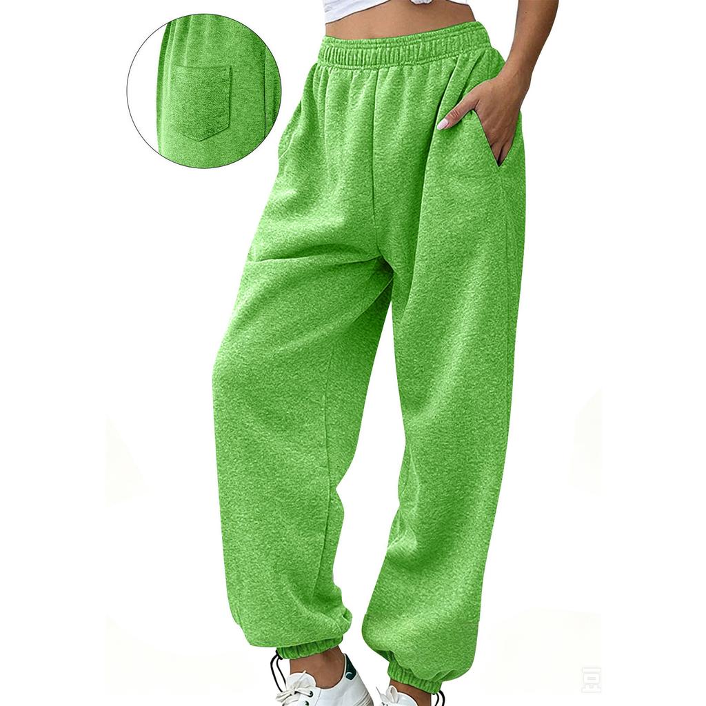 Women's Casual Lined Jogger Sweatpants with Elastic Cuff Long Color
