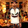 Men's Long Sleeve Shirt with Halloween Print Pattern for Casual Wear
