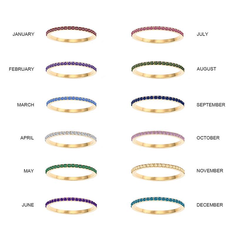 eManco European Zircon Ring: Titanium Steel Women's December Birthstone Rhinestone Finger Ring