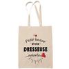 Tote Bag - PLANETEE - Adored Dressmaker Woman - Printed Cotton Made In France - Beige - Strong Handles