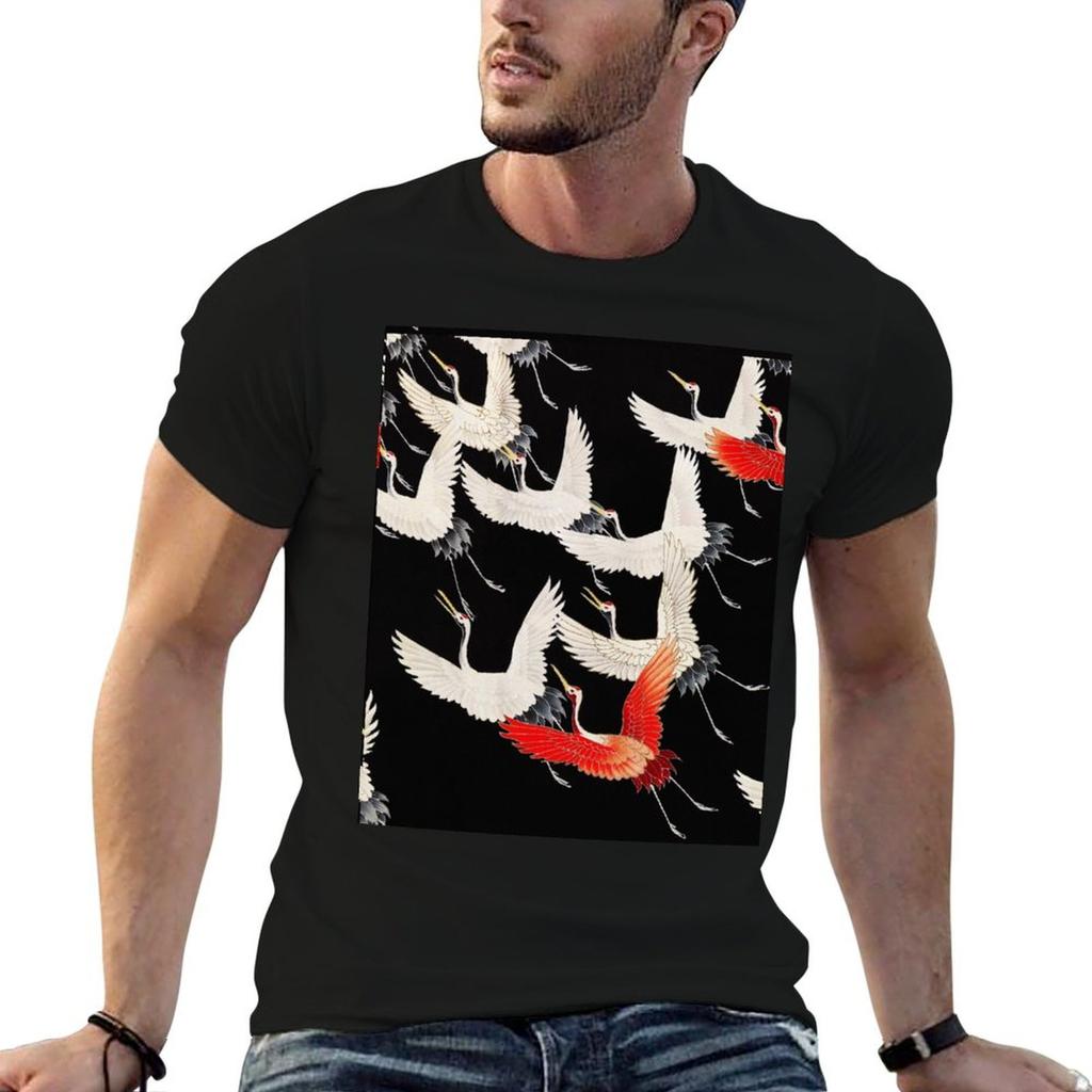 Flight Of The Cranes Tshirt Minimalist Plain Crew Neck Tshirt
