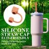 2/8Pcs Silicone Toppers Straw Cap for 40 Oz Tumbler Cups Reusable Bear Shape