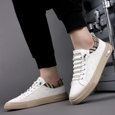 Mode Leer Mode Gevulkaniseerd Schoenen Heren Vetersluiting Heren Comfortabele Wandelschoen Alles-match Skateschoenen Heren Antislip Heren Sneakers