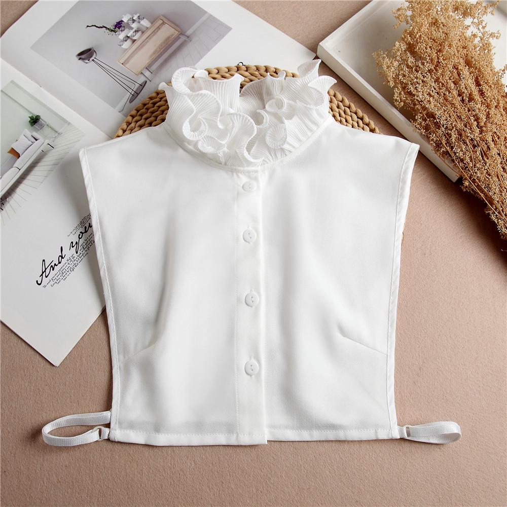 Elegant Ruffle Lace Stand-Collar False Shirt Collar Sweater Accessory белый