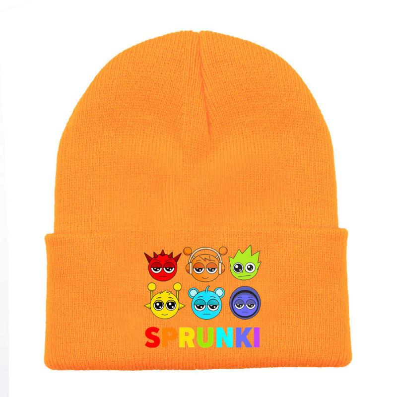 Sprunki Fashion Knitted Hat Solid Color Print Cute Pattern Unisex Design