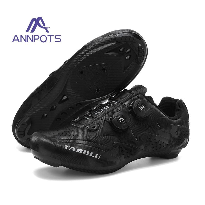 Men's White Male Self-Locking Cleat Non-slip Speed Bicycle Shoes New Road Cycling Shoes Women Spd Racing Sneakers Lightweight