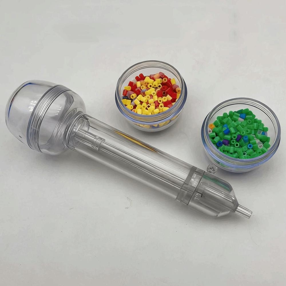 Transparenter Druck-Perlenstift 3D-Pixel-Puzzle Anti-Rutsch-Perlenpositionierungsstift Ergonomisch mit Perlenbehältern Perlenspender