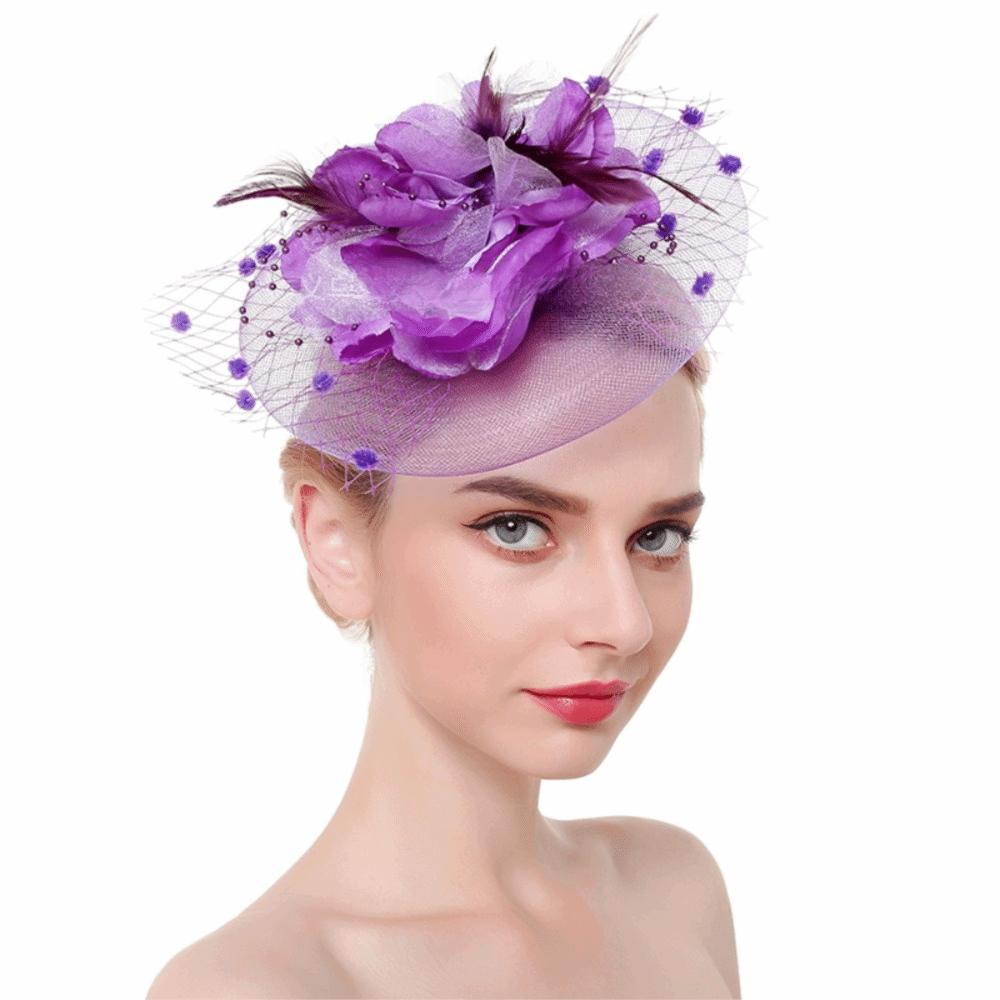 Feathers Mesh Fascinator Hat Elegant Bride Headdress Fashion Veil Hat Headwear  Wedding