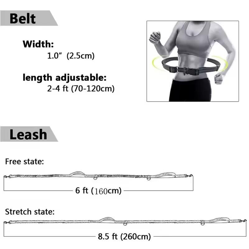 Outdoor Pet Dual Elastic Traction Rope Reflective Running At Night Stretchable Hands-free Dog Dual Handle Elastic Rope
