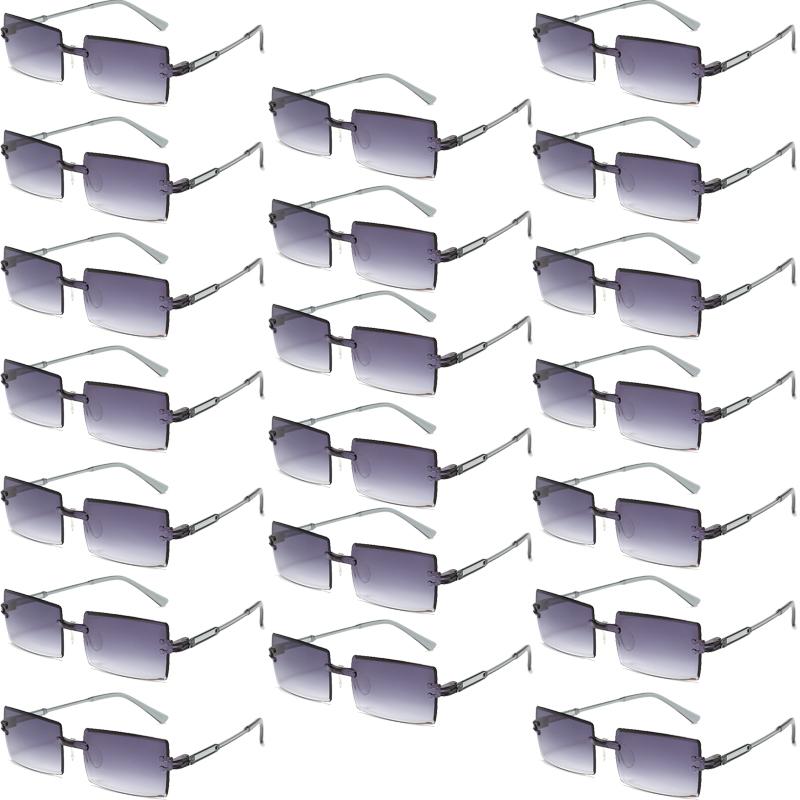 2pcs New Large Frame Square Sunglasses Women Metal Frame Colorful Lens Eyewear  Gradient Design Ladies Snake Decoration Glasses