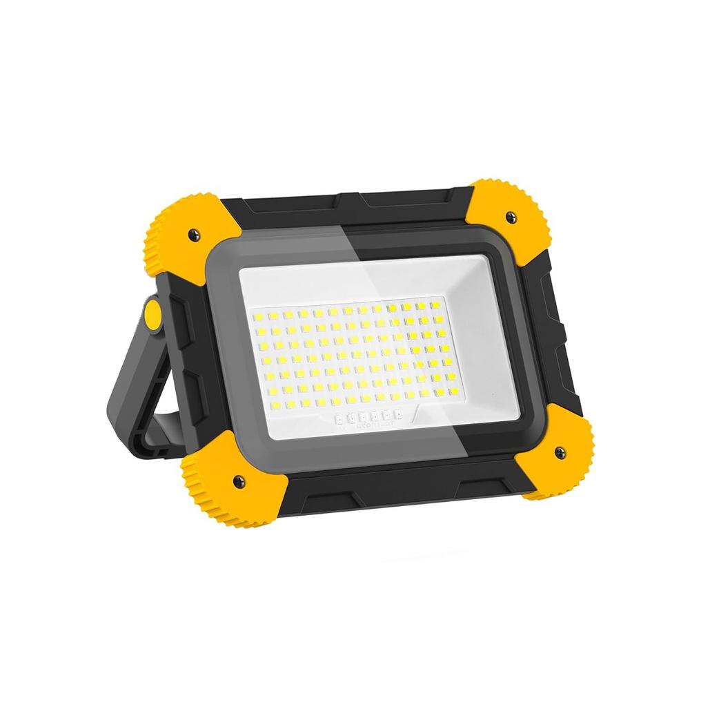 LED Work Spotlight 5 Mode Portable Construction Flood Light Rechargeable Camping Lamp for Site Garage Workshop Fishing Emergency
