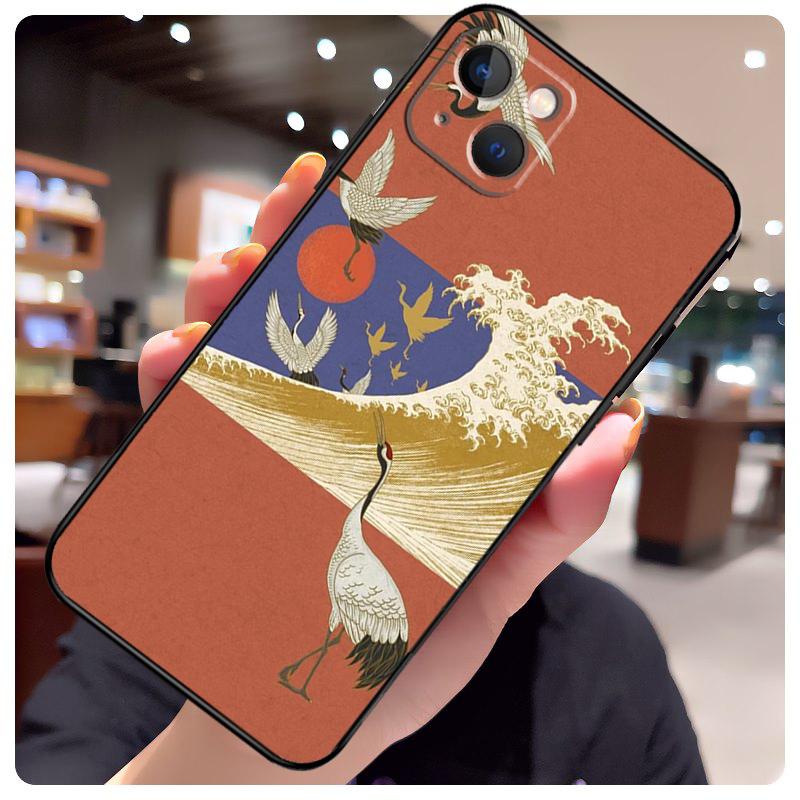 

Чехол Art Crane Waves для iPhone 17 Pro Max 15 14 13 11 12 16 Pro Max mini 15 16 Plus 16e 17 Air Чехол для телефона iPhone 17Pro MAX