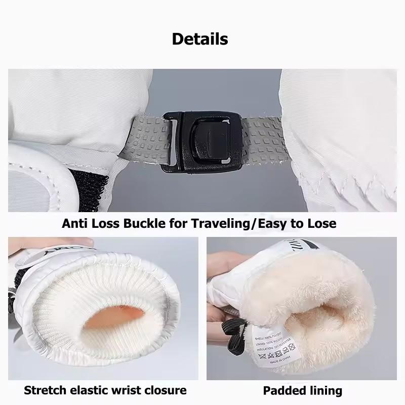 Winter Skiing Cycling Gloves Women Thick Windproof Waterproof Plush Full Finger Gloves Touch Screen Outdoor Motorcycle Riding