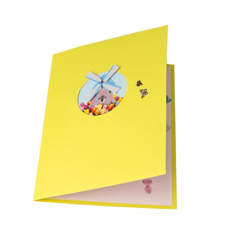 Elegant 3D Foldable Greeting Card Artistic 3D Foldable Card with Colorful Flowers Personalized Surprise for Lover