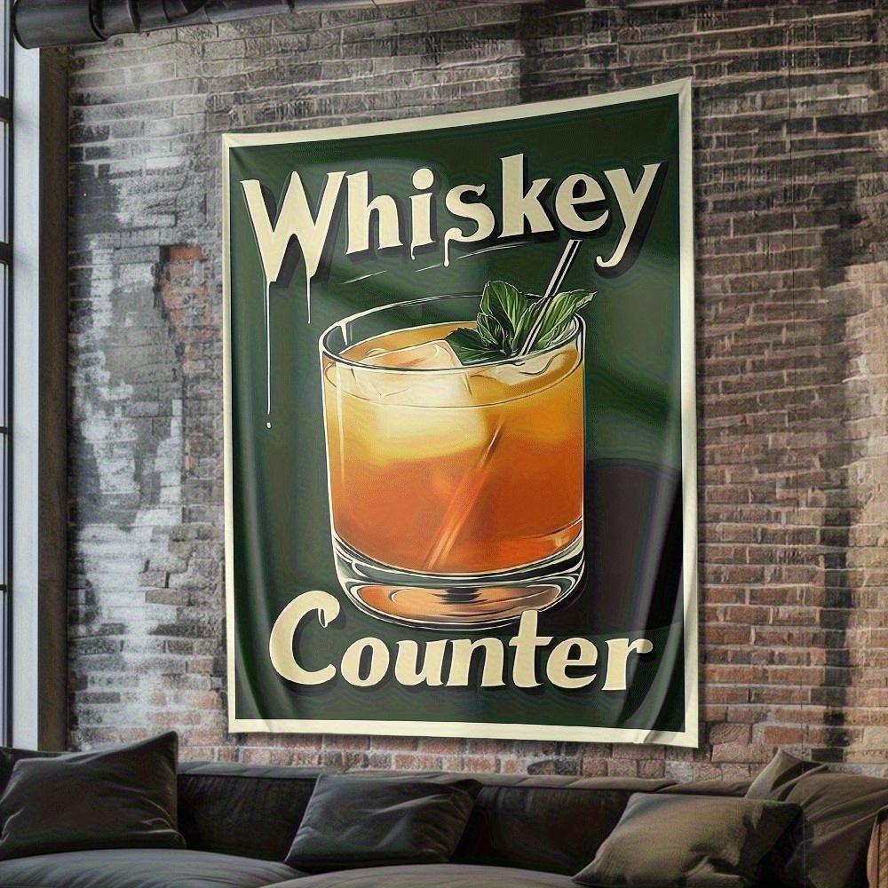 Retro Whiskey Theme Digital printing polyester wall tapestry suitable for use in living rooms bedrooms offices bars and party