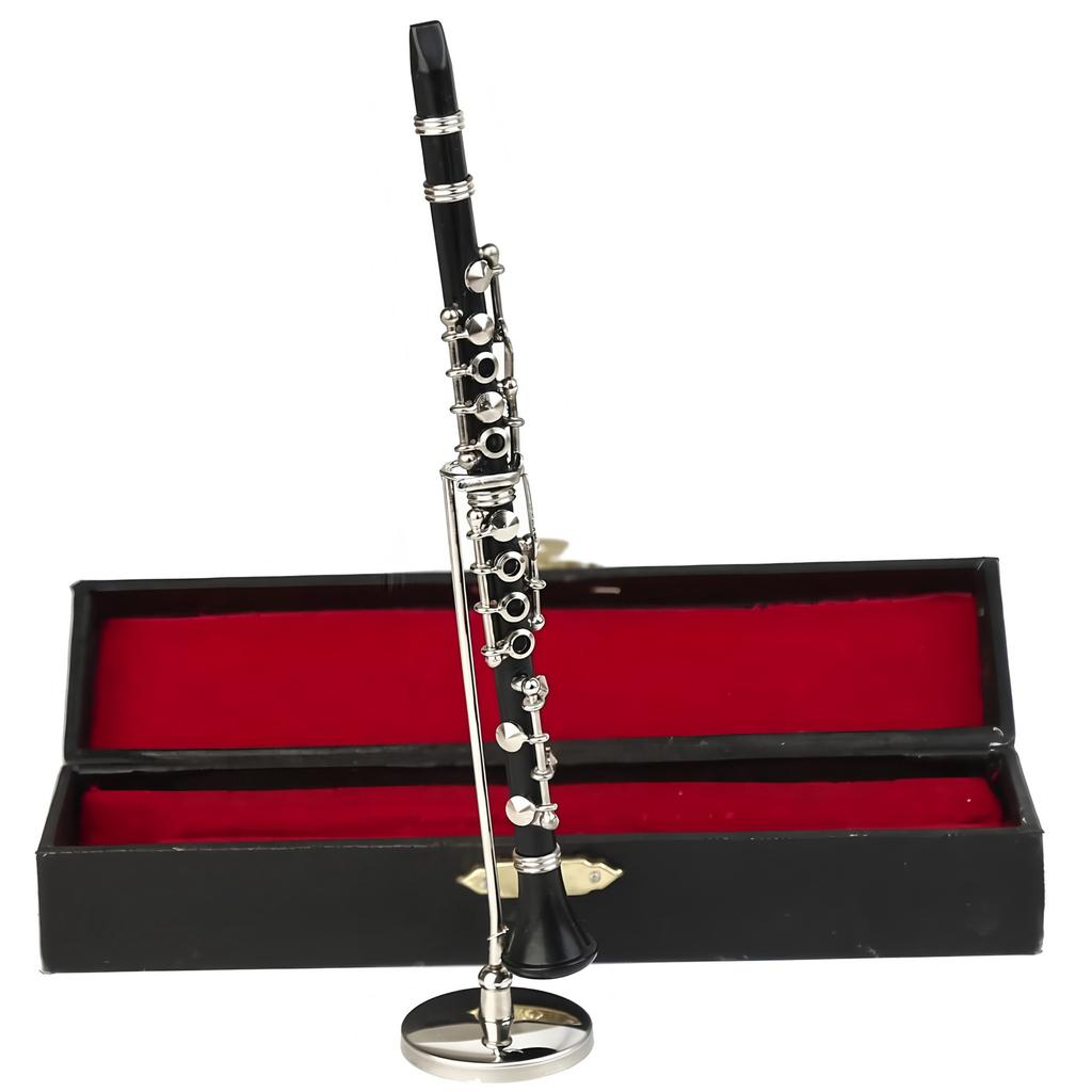 Gold-Plated Miniature Clarinet Model Brass Wind Instrument Model Gift Home Decor Item