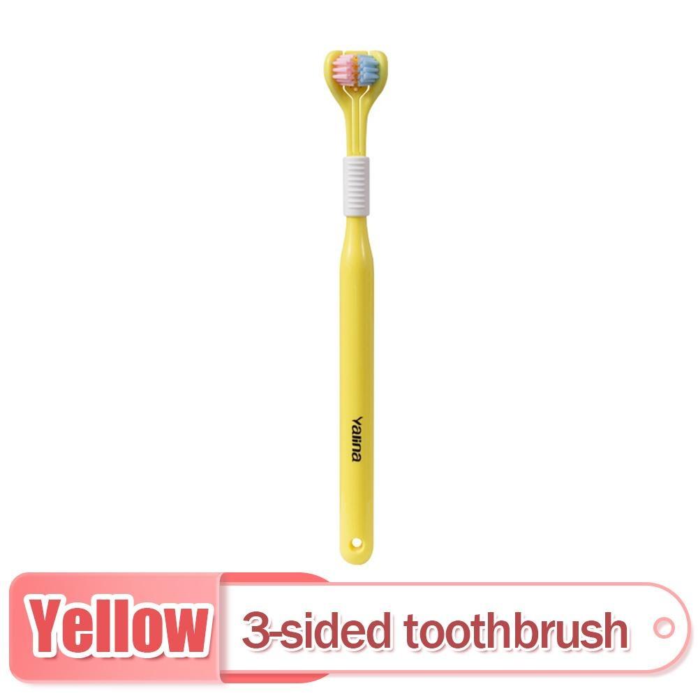 1PC 360 Degree Three-sided Soft Bristle Toothbrush Oral Care Safety Toothbrush Teeth Deep Cleaning Portable Travel Dental Oral Care