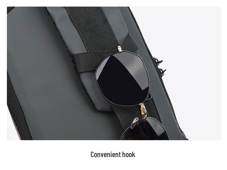 Men's Single Shoulder Crossbody Bag with Combination Lock and USB Port