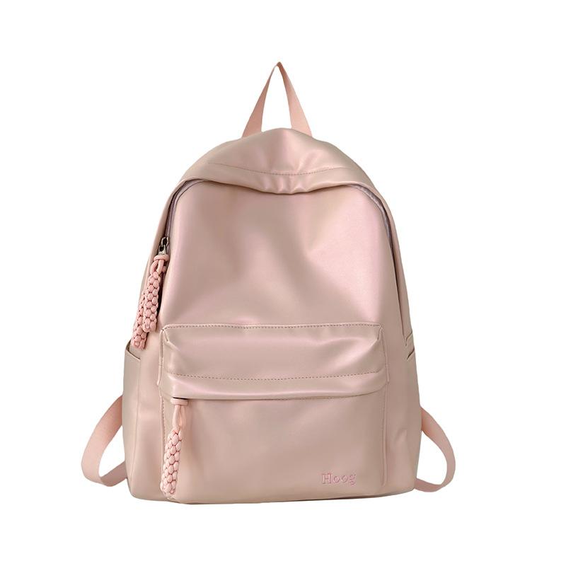 ПУ мягкая кожа школьный рюкзак женский японский студенческий досуг дорожный рюкзак мужской модный большой вместимости досуг компьютерный рюкзак розовый
