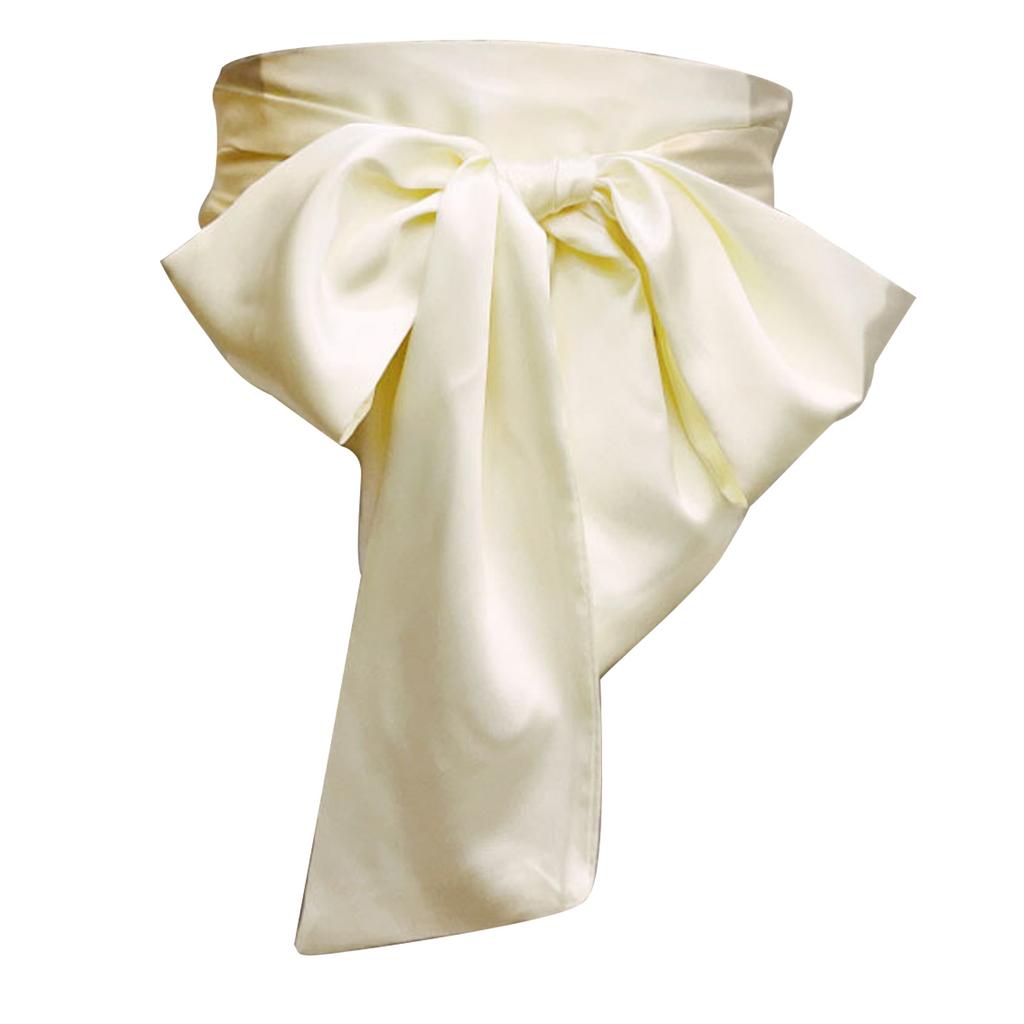 Ribbon Waistband Wide Belt Women's Dress Bow Tie Sash Corset Belt for Weddings and Parties 250cm Long Solid Color
