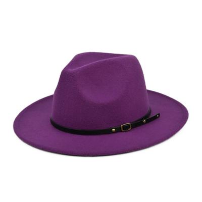 Jazzhut, Zylinder, 3 Nieten-Accessoires, einfarbiger Zylinder, breite Wollmütze für Herren und Damen, Retro groß